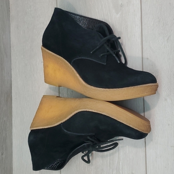 Cole Haan Womens Suede Wedge Comfort Boots shoes sz 8B - Picture 7 of 11